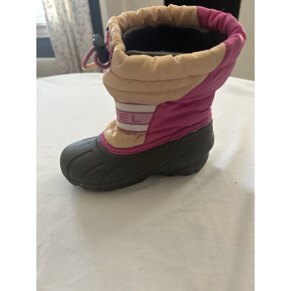 Sorel Flurry Snow Boots Childrens Size 11 Pink Tan Outdoor Winter Warm - Picture 3 of 10